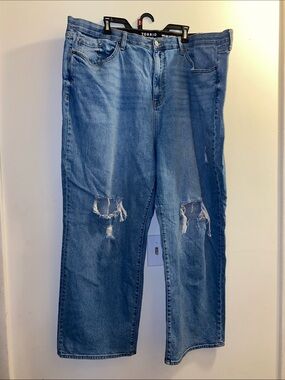 Torrid #feelthefit High-Rise Baggy Straight Leg Distressed Jeans Size 26R